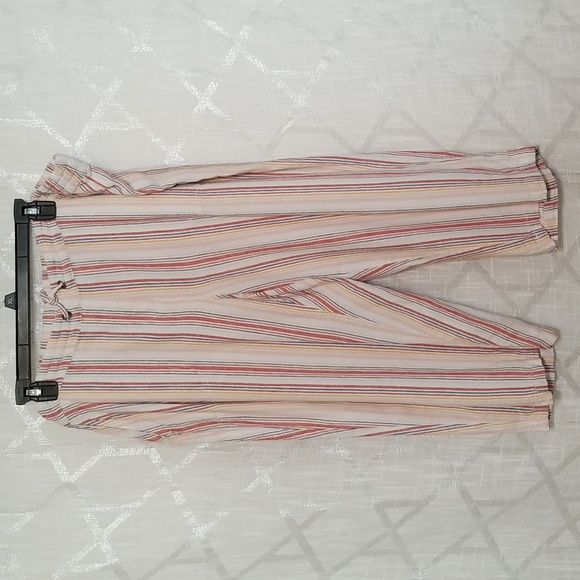 Per Se Capri Pants Womens Size 1X Plus Cropped Striped Beachy - Picture 1 of 9